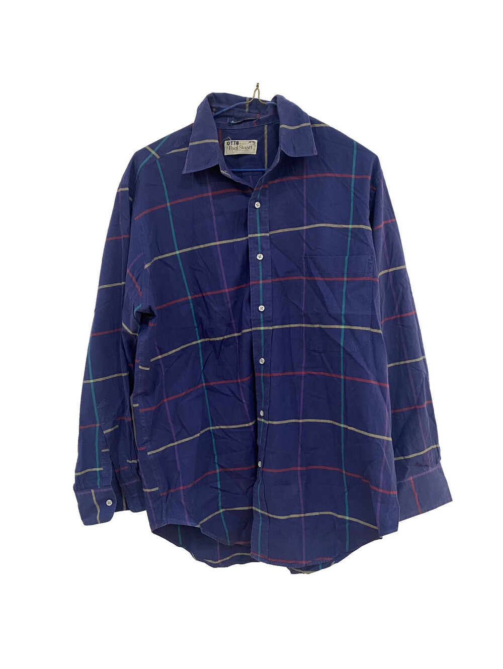 Men's Vintage Paul Stuart Button Down Striped Shirt Medium Cotton USA Collared